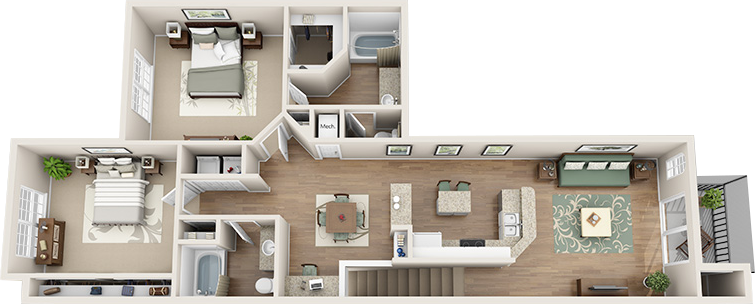 The Jupiter Floor Plan at Madison Gateway, St. Petersburg, 33716